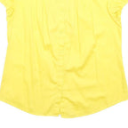 THEORY Womens Yellow Basic Top Short Sleeve Round Neck S Stylish Cotton Blend