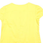 THEORY Womens Yellow Basic Top Short Sleeve Round Neck S Stylish Cotton Blend