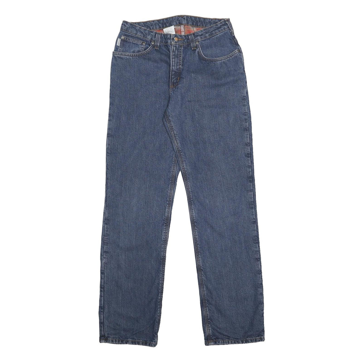 CARHARTT Blanket Lined Womens Blue Denim Straight Jeans Cotton Zip W30 L34