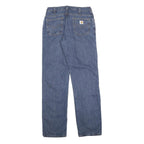 CARHARTT Blanket Lined Womens Blue Denim Straight Jeans Cotton Zip W30 L34