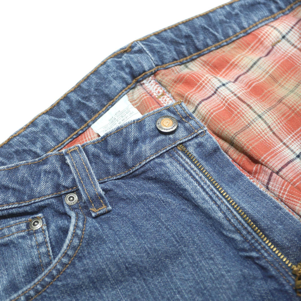 CARHARTT Blanket Lined Womens Blue Denim Straight Jeans Cotton Zip W30 L34