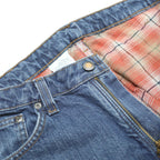 CARHARTT Blanket Lined Womens Blue Denim Straight Jeans Cotton Zip W30 L34
