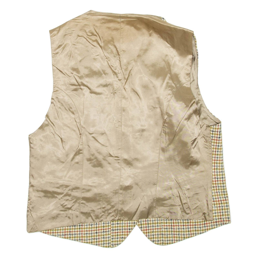 Womens Blazer Waistcoat Brown Check M