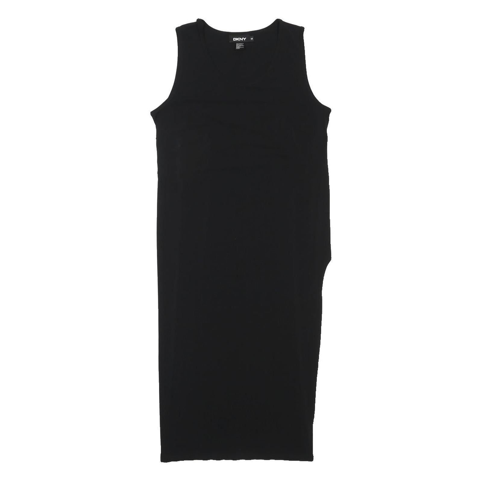 DKNY Womens Black Bodycon Rayon Sleeveless Midi Dress Size M Simple Chic