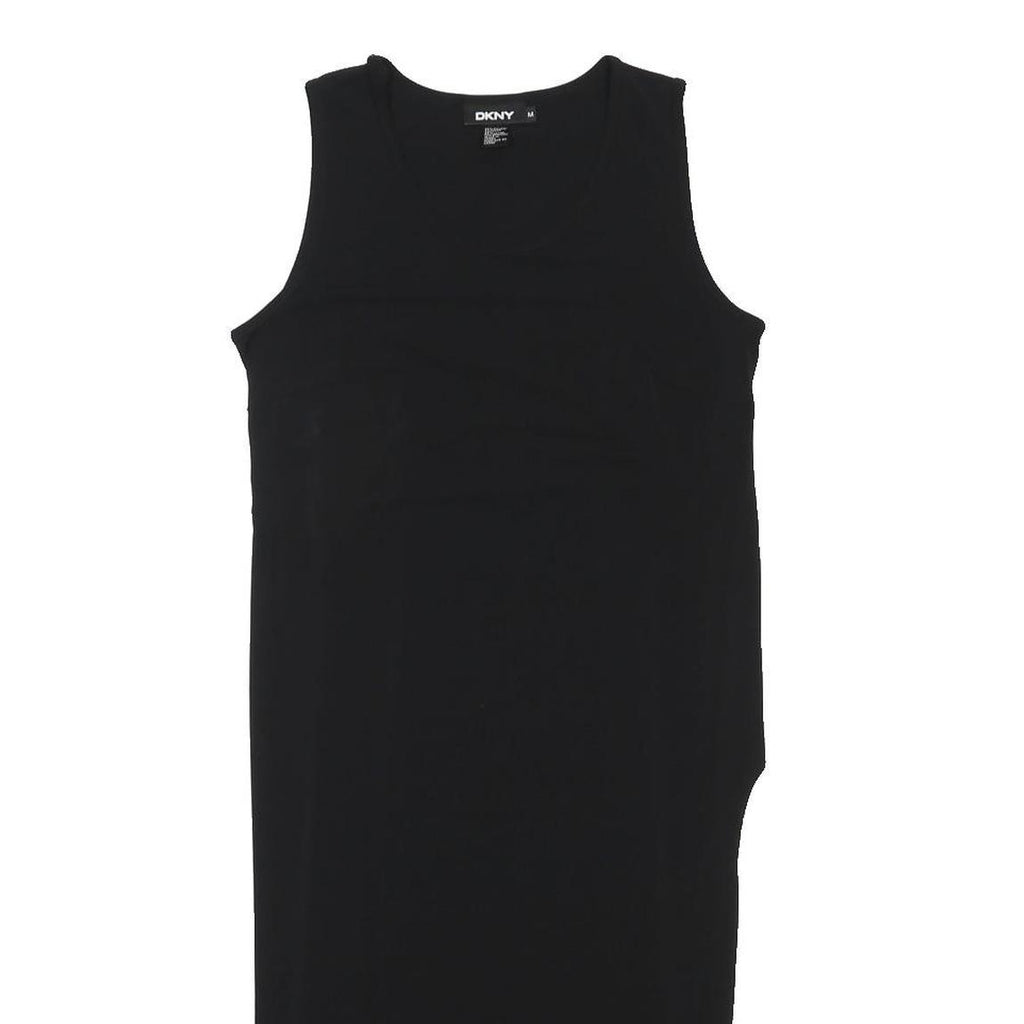 DKNY Womens Black Bodycon Rayon Sleeveless Midi Dress Size M Simple Chic