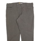 CARHARTT Mens Cotton Blend Relaxed Fit Brown Straight Trousers W42 L30 Workwear