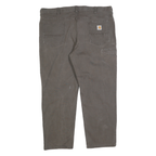 CARHARTT Mens Cotton Blend Relaxed Fit Brown Straight Trousers W42 L30 Workwear
