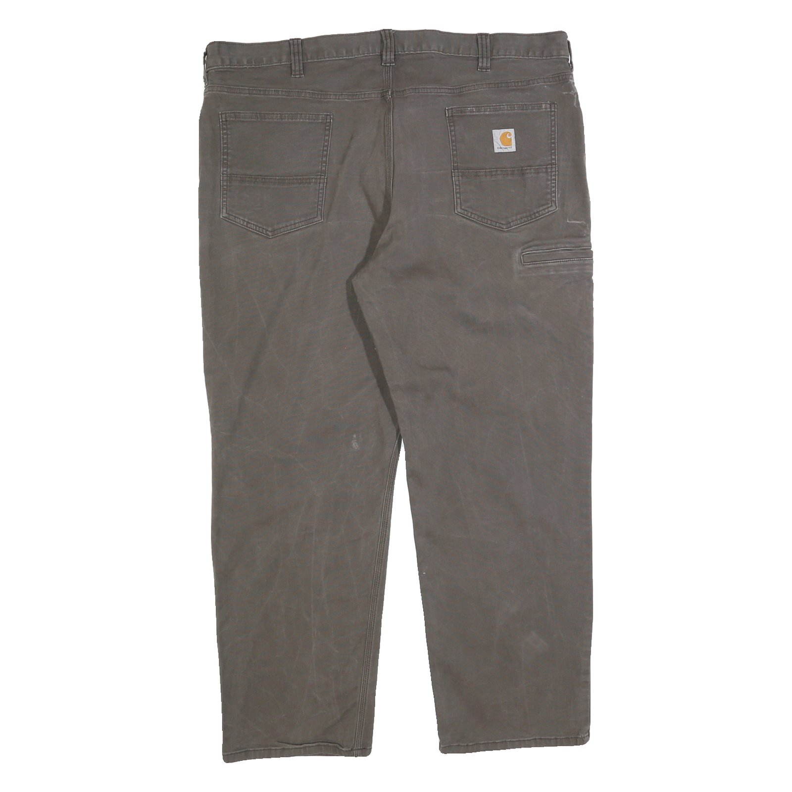 CARHARTT Mens Cotton Blend Relaxed Fit Brown Straight Trousers W42 L30 Workwear