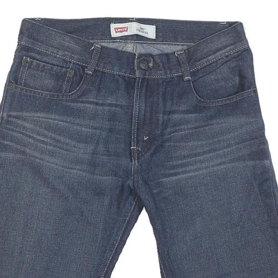 LEVI'S Womens Shorts Blue Denim L W32 505 Straight Fit Casual Style