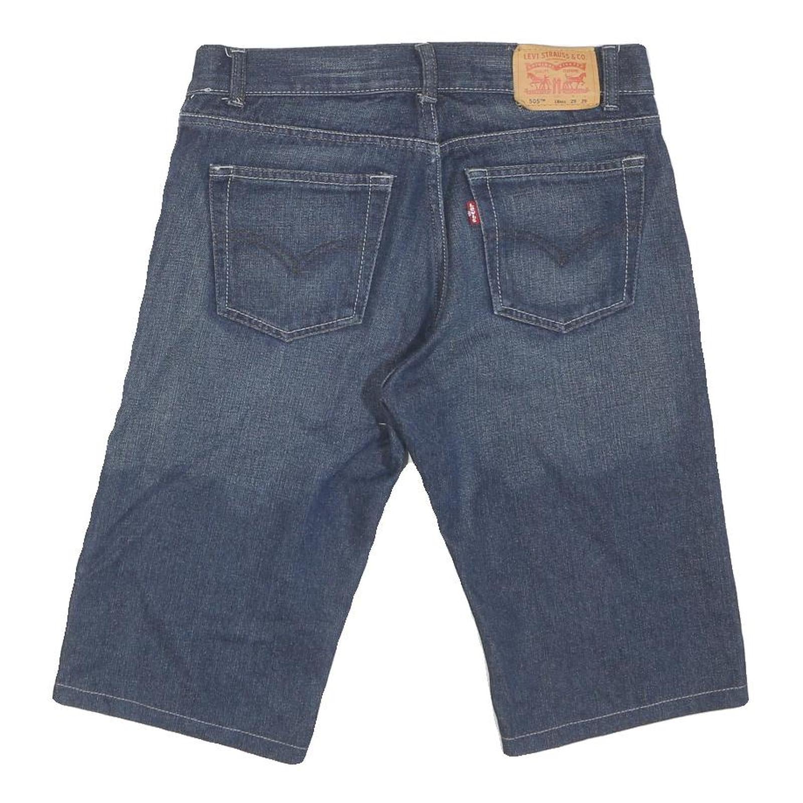 LEVI'S Womens Shorts Blue Denim L W32 505 Straight Fit Casual Style