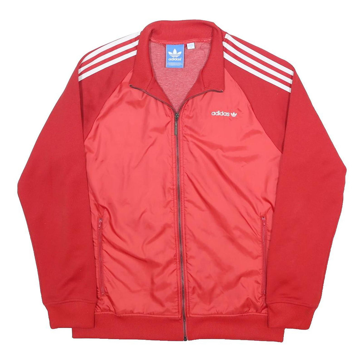 ADIDAS Mens Red Track Jacket M Polyester Blend Zip Up Sportswear Casual Jacket