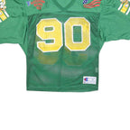 CHAMPION Mens Green Yellow Freedom Bowl VII Football Jersey S Short Sleeve V
