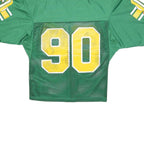 CHAMPION Mens Green Yellow Freedom Bowl VII Football Jersey S Short Sleeve V