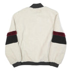 Womens Cream Black & Maroon Button Jacket L Polyester Blend Plain Casual