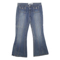 ANCHOR BLUE Womens Jeans Blue Loose Flared Denim Medium W34 L32 Buttoned Pockets