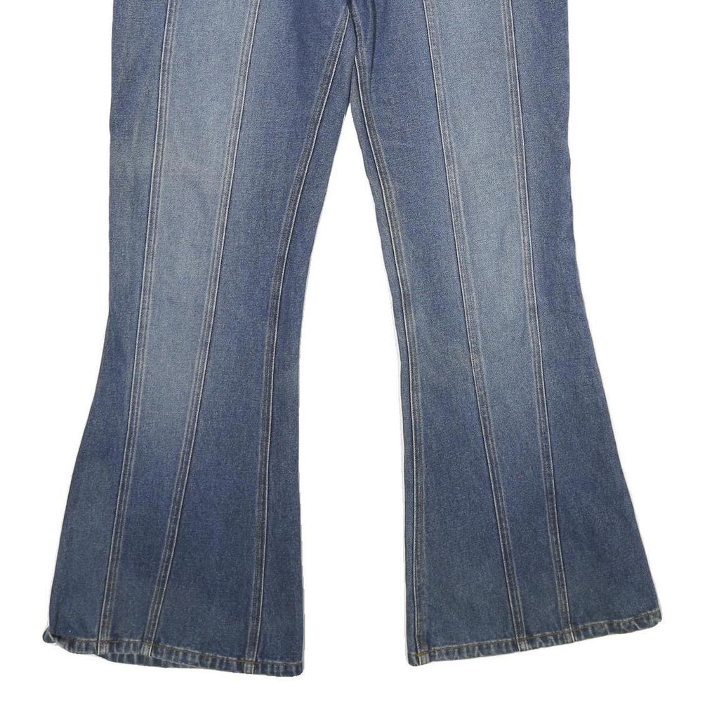 ANCHOR BLUE Womens Jeans Blue Loose Flared Denim Medium W34 L32 Buttoned Pockets