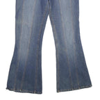 ANCHOR BLUE Womens Jeans Blue Loose Flared Denim Medium W34 L32 Buttoned Pockets