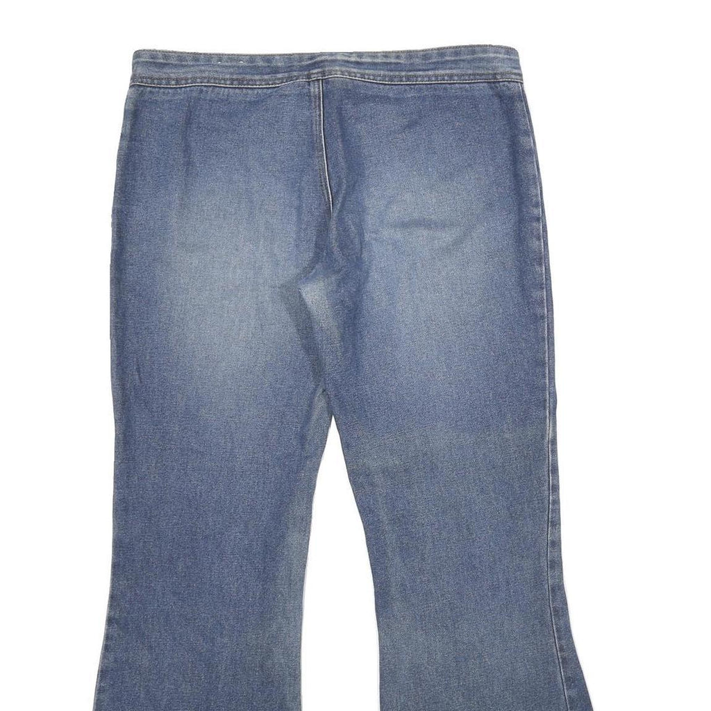 ANCHOR BLUE Womens Jeans Blue Loose Flared Denim Medium W34 L32 Buttoned Pockets