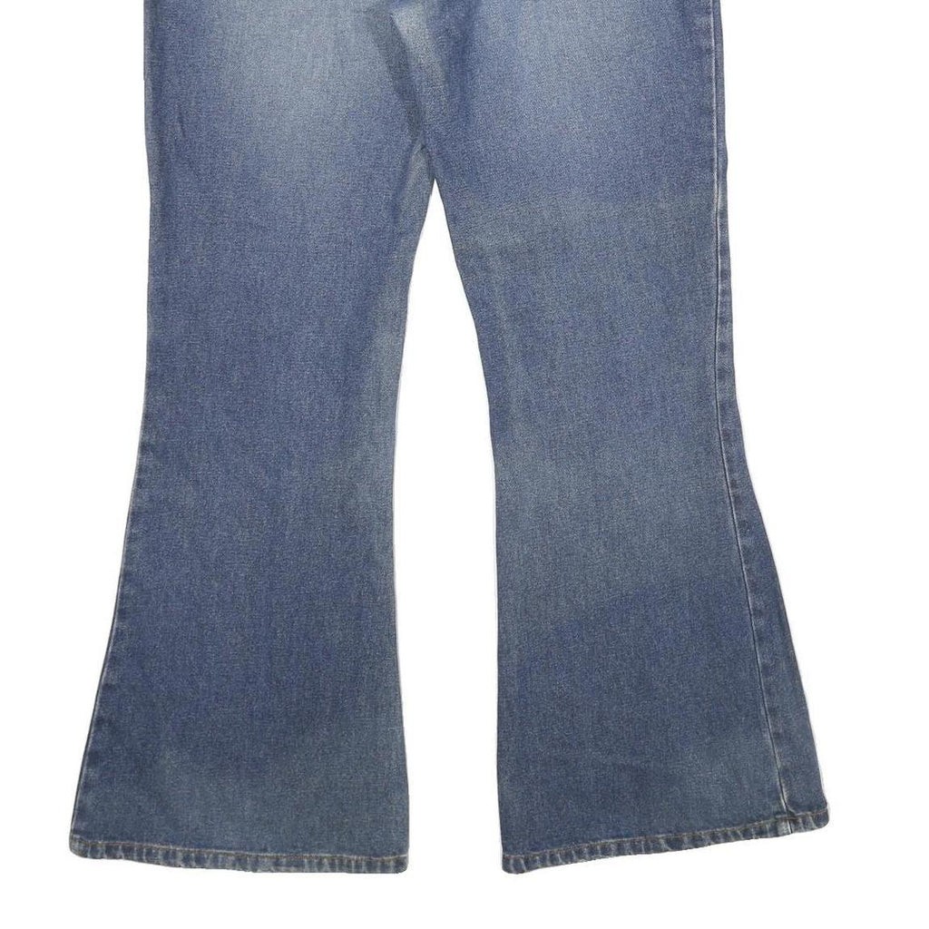 ANCHOR BLUE Womens Jeans Blue Loose Flared Denim Medium W34 L32 Buttoned Pockets