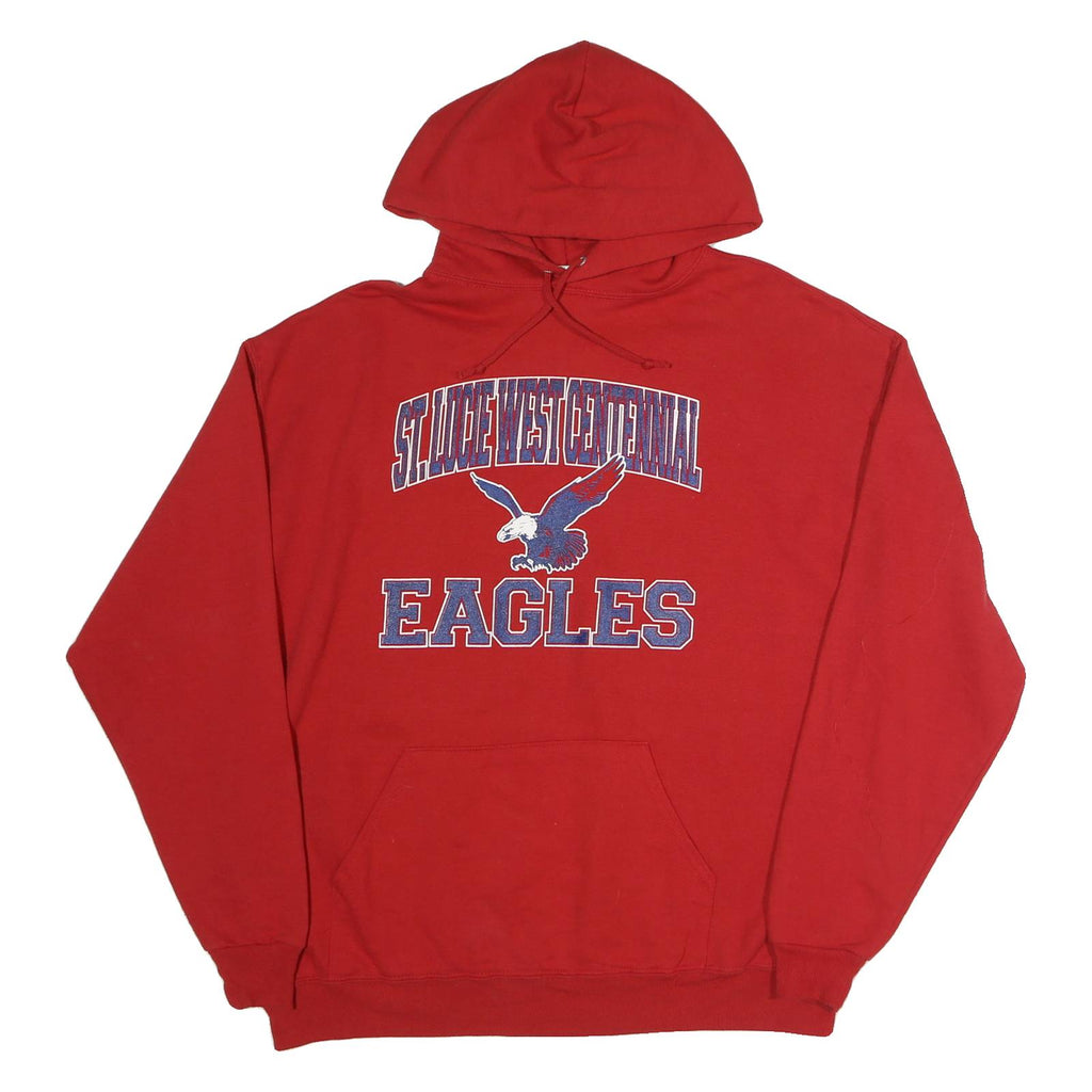 JERZEES Mens Red St. Lude West Central Eagles Hoodie XL Eagle Print