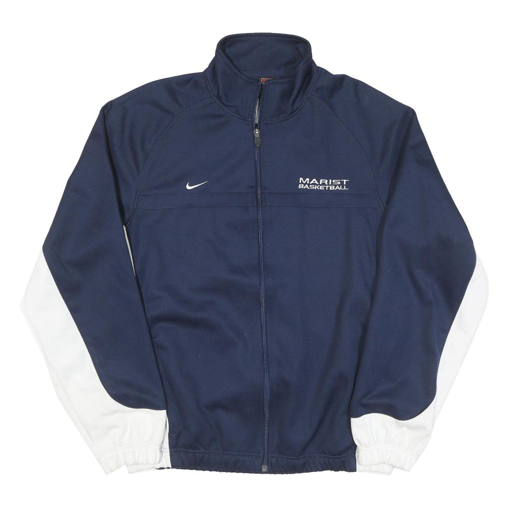 NIKE Mens Navy & White Marist Basketball Zip Up Polyester Blend Jacket L