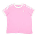 ADIDAS Womens Pink & White Graphic T-Shirt L Short Sleeve Crew Neck Casual