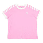 ADIDAS Womens Pink & White Graphic T-Shirt L Short Sleeve Crew Neck Casual