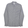 LACOSTE Mens Grey Cotton Long Sleeve Shirt M Button Down Collar Classic Fit
