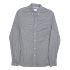 LACOSTE Mens Grey Cotton Long Sleeve Shirt M Button Down Collar Classic Fit