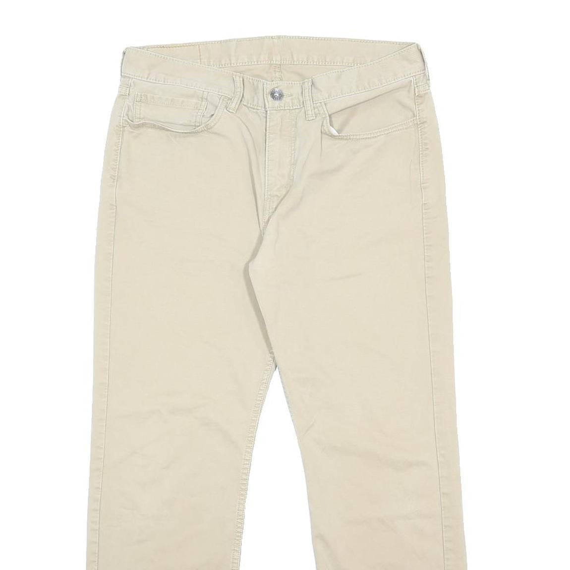 LEVI'S Mens Cotton Slim Beige Trousers W34 L30 Classic Zip Casual Wear