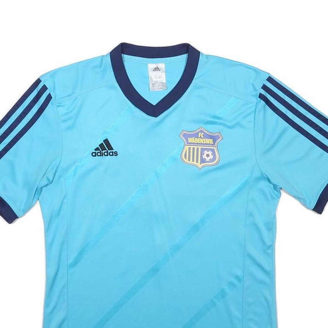 ADIDAS Mens Blue FC Wädenswil Football Shirt S Short Sleeve V-Neck Gasparoli 15