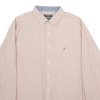 NAUTICA Mens Beige Classic Fit XL Cotton Shirt Long Sleeve Button Collar