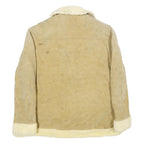 TOWN'N RANCH Womens Beige Faux Suede Button Jacket XL Shearling Trim Classic Fit