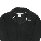 CHAMPION Mens Black Plain Polyester Blend Pullover Crew Neck Basic Knit S