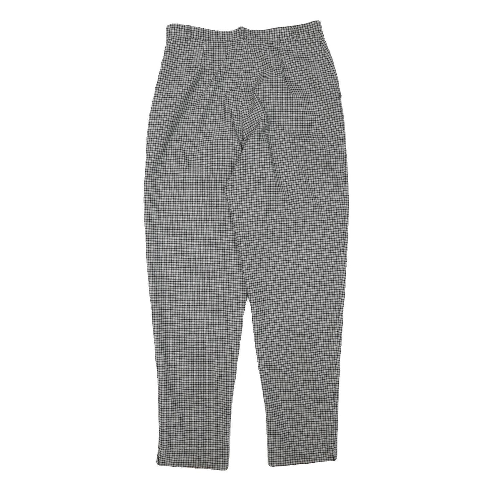 ALAIN MANOUKIN Womens Wool Blend Black & White Relaxed Tapered Trousers W28 L29