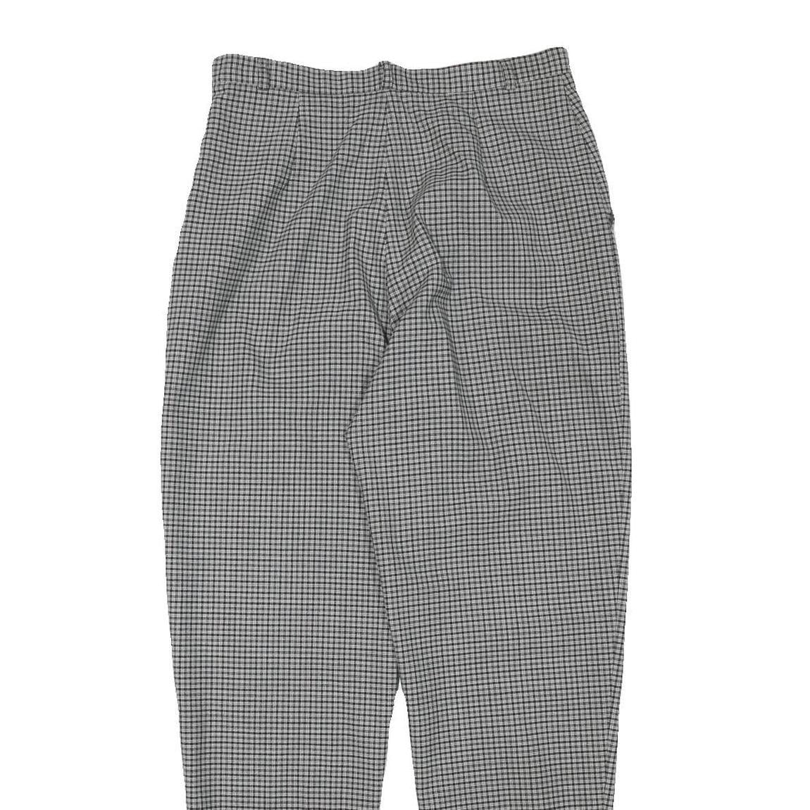 ALAIN MANOUKIN Womens Wool Blend Black & White Relaxed Tapered Trousers W28 L29