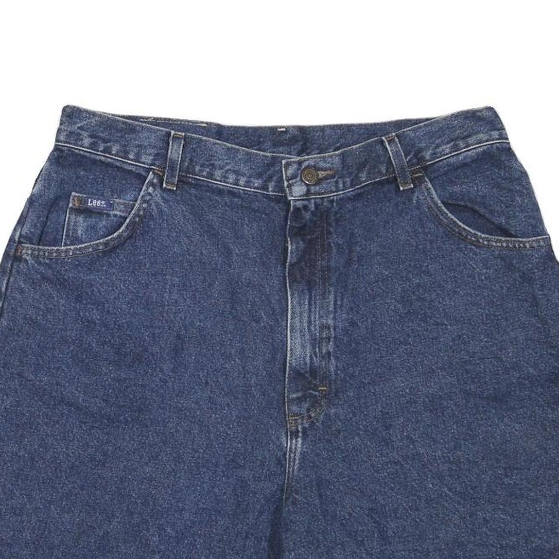 LEE Mens Denim Blue Shorts Casual L W34 Classic Fit Cotton Blend