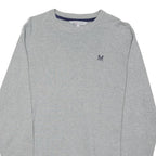 CREW CLOTHING Mens Grey Plain Cotton Blend Jumper Crew Neck Basic Knit S Casual