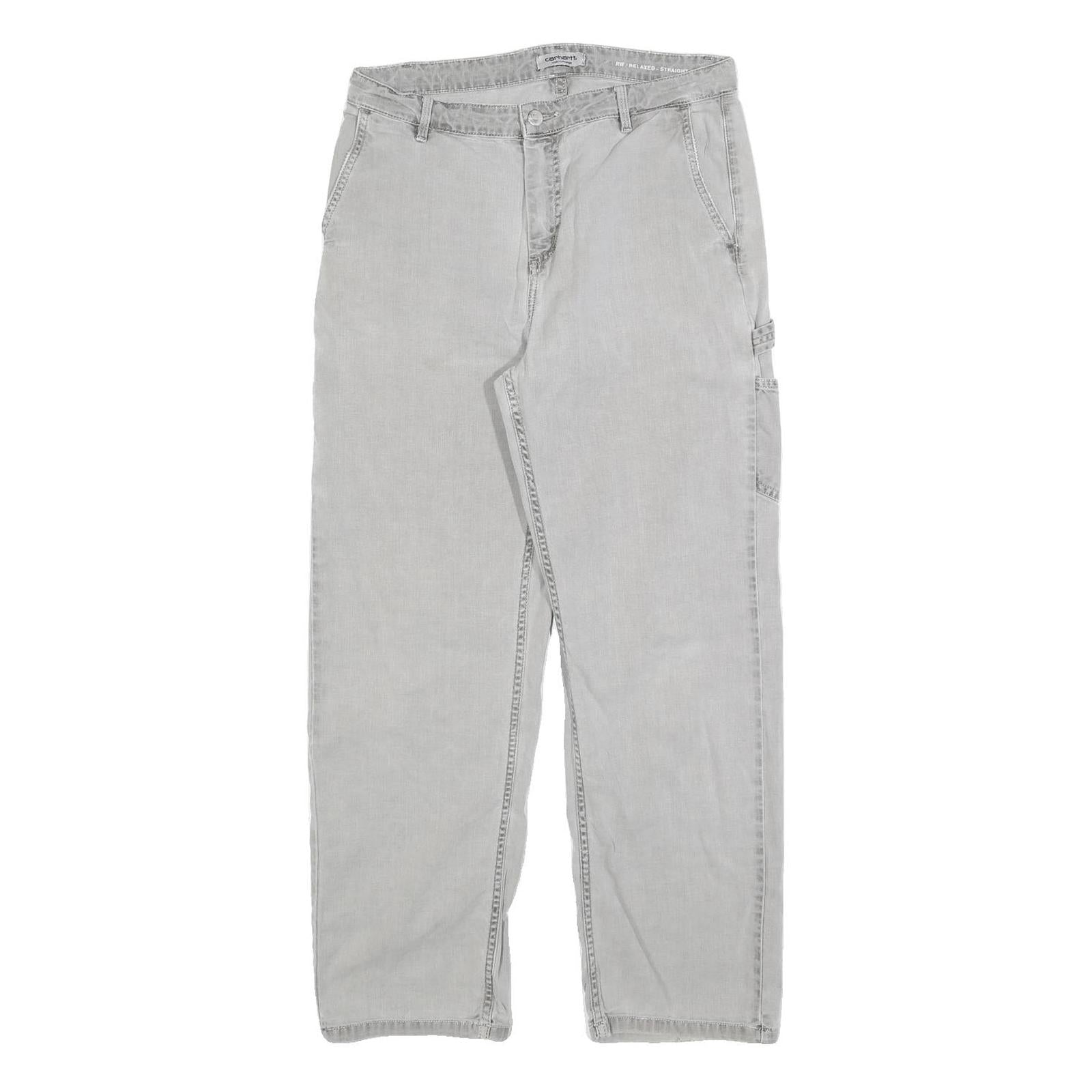CARHARTT Womens Jeans Grey Relaxed Straight Denim Medium W31 L28 Workwear Casual