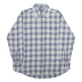 DEAUVIILLE Mens Blue & Grey Checked Cotton Shirt M Classic Button Collar
