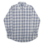 DEAUVIILLE Mens Blue & Grey Checked Cotton Shirt M Classic Button Collar