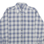 DEAUVIILLE Mens Blue & Grey Checked Cotton Shirt M Classic Button Collar