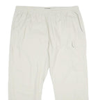 ATLAS FOR MEN Mens Cotton White Regular Drawstring Trousers W38 L30 Lightweight