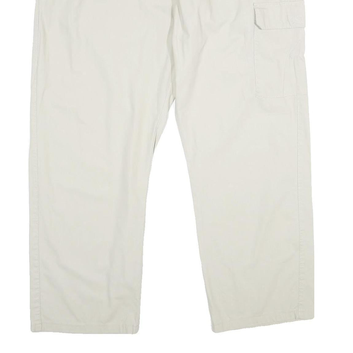 ATLAS FOR MEN Mens Cotton White Regular Drawstring Trousers W38 L30 Lightweight