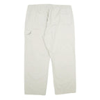 ATLAS FOR MEN Mens Cotton White Regular Drawstring Trousers W38 L30 Lightweight