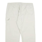 ATLAS FOR MEN Mens Cotton White Regular Drawstring Trousers W38 L30 Lightweight