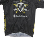 BON TRAGER Mens Black & Yellow RadioShack Cycling Jersey 2XL Short Sleeve Crew