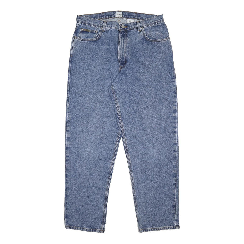 CALVIN KLEIN JEANS Mens Relaxed Blue Denim Medium W32 L30 Classic Cotton Zip
