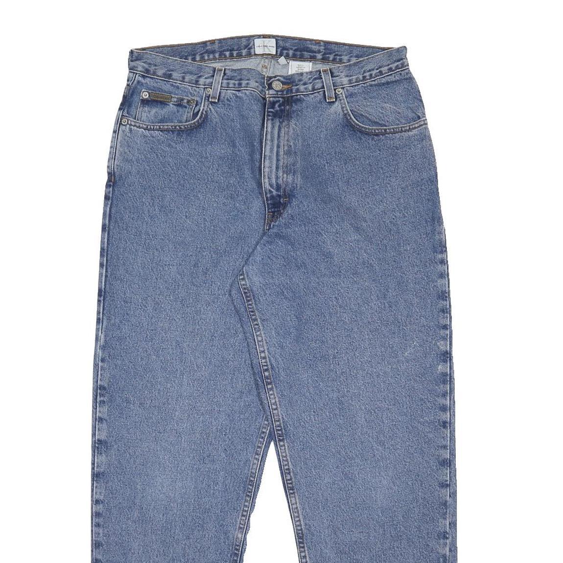 CALVIN KLEIN JEANS Mens Relaxed Blue Denim Medium W32 L30 Classic Cotton Zip