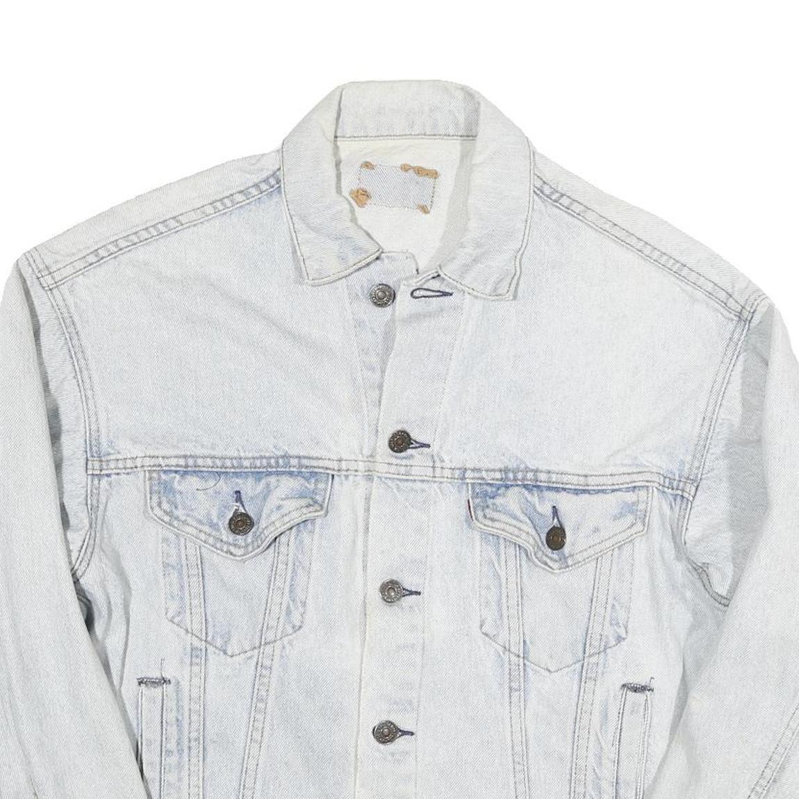 LEVI'S Mens Blue Cotton Blend Denim Jacket S Button Closure Classic Fit Casual